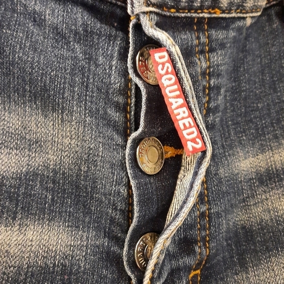 DSQUARED2 Classic Kenny Twist Pink Paint Splatter Button Fly DSquared 34 - Picture 12 of 15